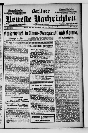 Berliner Neueste Nachrichten vom 22.09.1915