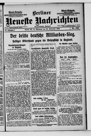 Berliner Neueste Nachrichten vom 22.09.1915