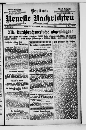 Berliner Neueste Nachrichten vom 28.09.1915