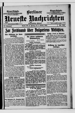 Berliner Neueste Nachrichten vom 01.10.1915