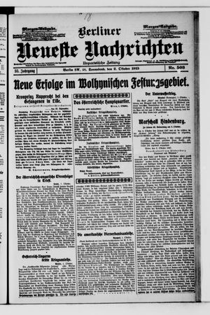 Berliner Neueste Nachrichten vom 02.10.1915