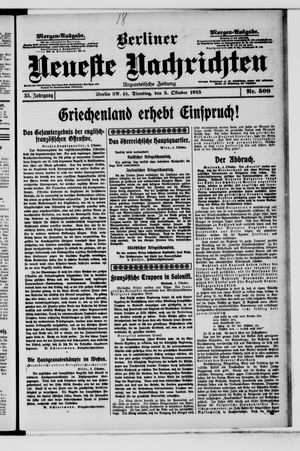 Berliner Neueste Nachrichten vom 05.10.1915