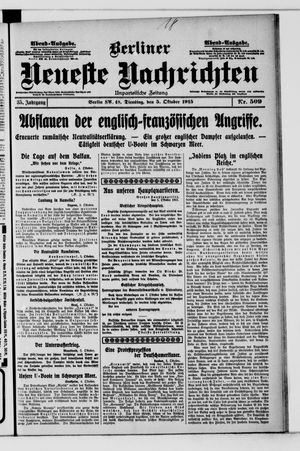 Berliner Neueste Nachrichten vom 05.10.1915