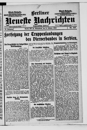 Berliner Neueste Nachrichten vom 09.10.1915