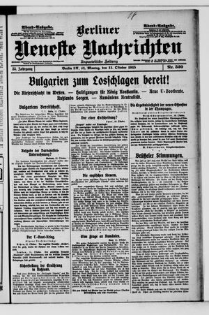Berliner Neueste Nachrichten vom 11.10.1915