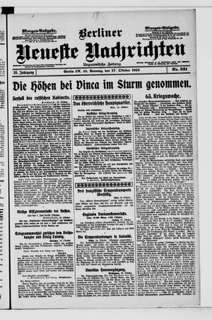 Berliner Neueste Nachrichten vom 17.10.1915