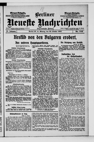 Berliner Neueste Nachrichten vom 25.10.1915