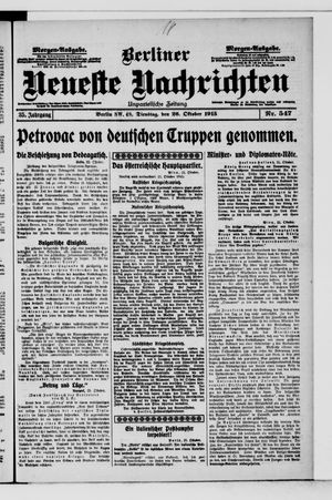 Berliner Neueste Nachrichten on Oct 26, 1915