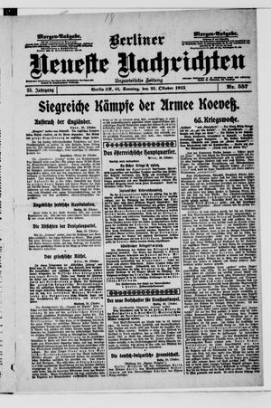 Berliner Neueste Nachrichten vom 31.10.1915