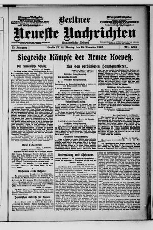 Berliner Neueste Nachrichten vom 15.11.1915