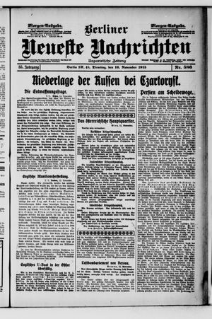 Berliner Neueste Nachrichten vom 16.11.1915