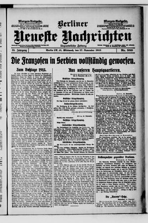 Berliner Neueste Nachrichten vom 17.11.1915