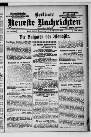 Berliner Neueste Nachrichten vom 18.11.1915