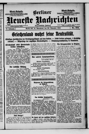Berliner Neueste Nachrichten vom 20.11.1915