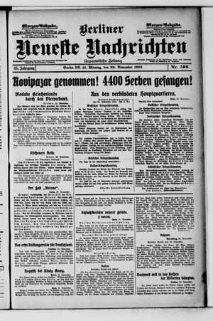 Berliner Neueste Nachrichten vom 22.11.1915