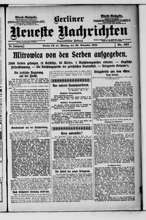 Berliner Neueste Nachrichten vom 22.11.1915