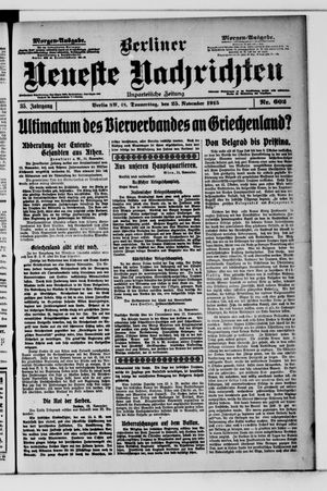 Berliner Neueste Nachrichten on Nov 25, 1915