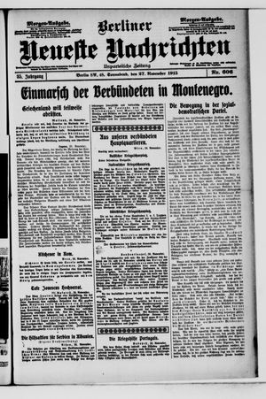 Berliner Neueste Nachrichten vom 27.11.1915