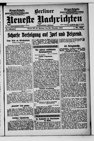 Berliner Neueste Nachrichten vom 28.11.1915