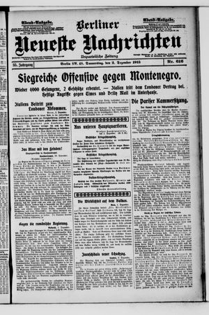 Berliner Neueste Nachrichten vom 02.12.1915