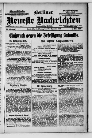 Berliner Neueste Nachrichten vom 20.12.1915