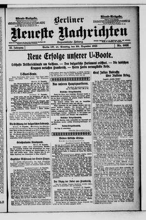 Berliner Neueste Nachrichten vom 28.12.1915