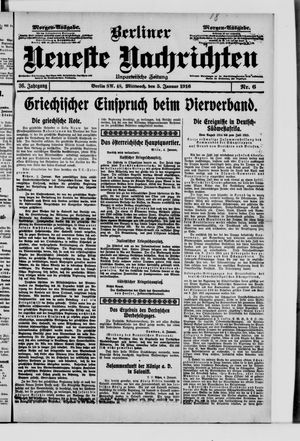 Berliner Neueste Nachrichten vom 05.01.1916
