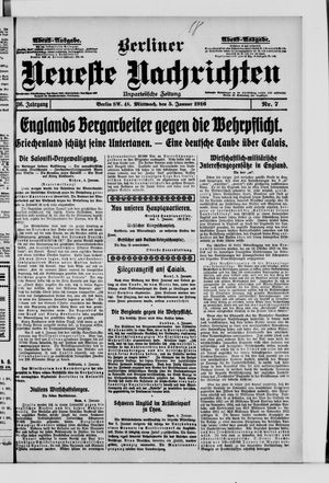Berliner Neueste Nachrichten vom 05.01.1916