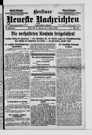 Berliner Neueste Nachrichten vom 07.01.1916