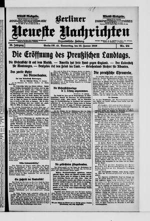 Berliner Neueste Nachrichten on Jan 13, 1916