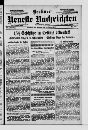 Berliner Neueste Nachrichten vom 16.01.1916