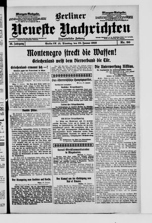 Berliner neueste Nachrichten vom 18.01.1916