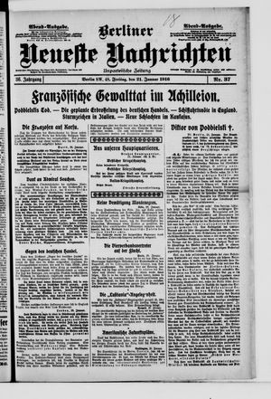 Berliner Neueste Nachrichten vom 21.01.1916
