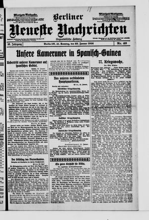 Berliner neueste Nachrichten vom 23.01.1916