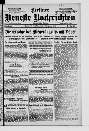 Berliner Neueste Nachrichten vom 26.01.1916