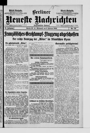 Berliner Neueste Nachrichten vom 02.02.1916