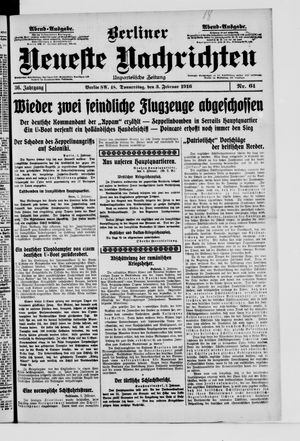 Berliner Neueste Nachrichten vom 03.02.1916