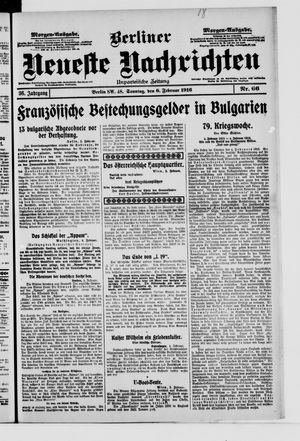 Berliner Neueste Nachrichten vom 06.02.1916