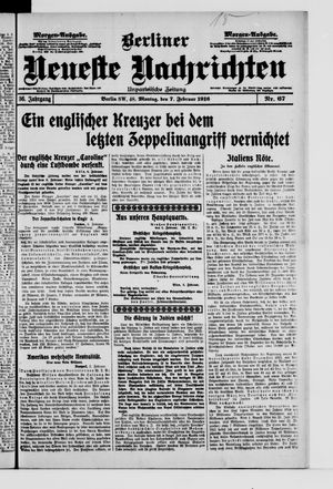 Berliner Neueste Nachrichten vom 07.02.1916