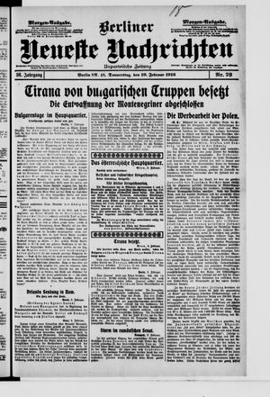 Berliner Neueste Nachrichten vom 10.02.1916