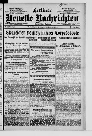 Berliner Neueste Nachrichten vom 11.02.1916