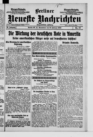 Berliner Neueste Nachrichten on Feb 12, 1916