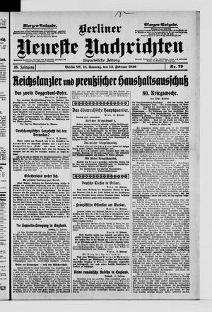 Berliner Neueste Nachrichten on Feb 13, 1916