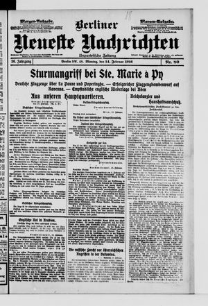 Berliner Neueste Nachrichten vom 14.02.1916