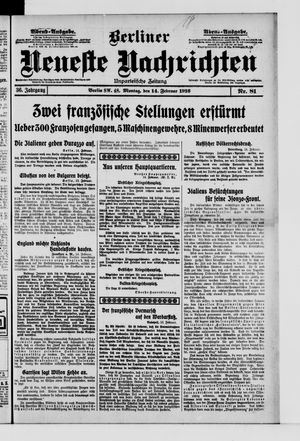 Berliner Neueste Nachrichten vom 14.02.1916