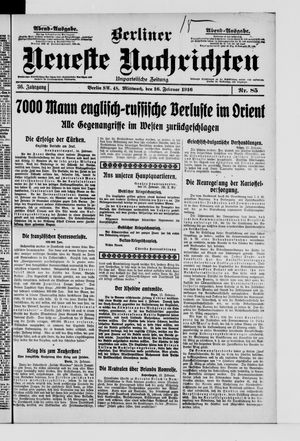 Berliner Neueste Nachrichten vom 16.02.1916