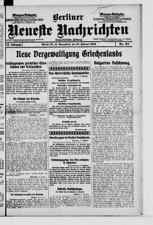 Berliner Neueste Nachrichten on Feb 19, 1916