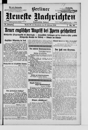 Berliner Neueste Nachrichten on Feb 19, 1916