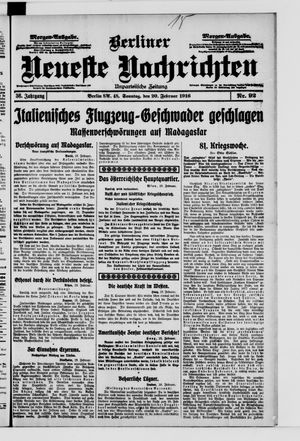 Berliner Neueste Nachrichten on Feb 20, 1916