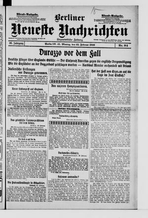 Berliner Neueste Nachrichten vom 21.02.1916